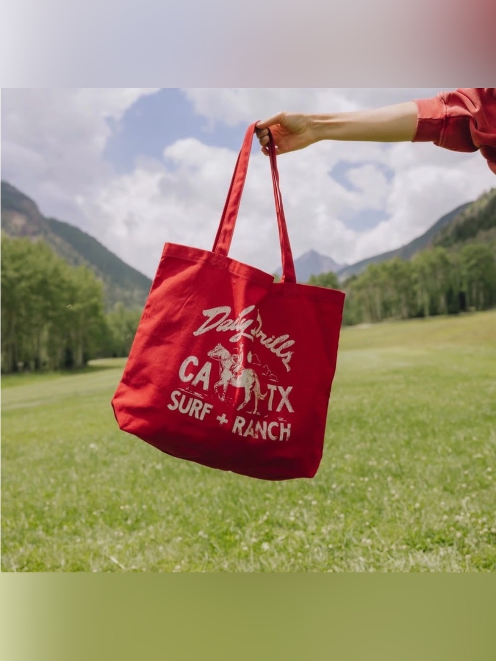 DAILY DRILLS red surf ranch tote bag accessory